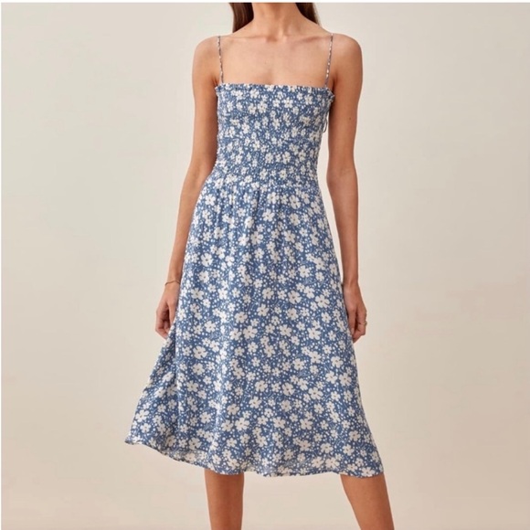 Reformation Dresses & Skirts - Reformation Floral Blue and White Dress